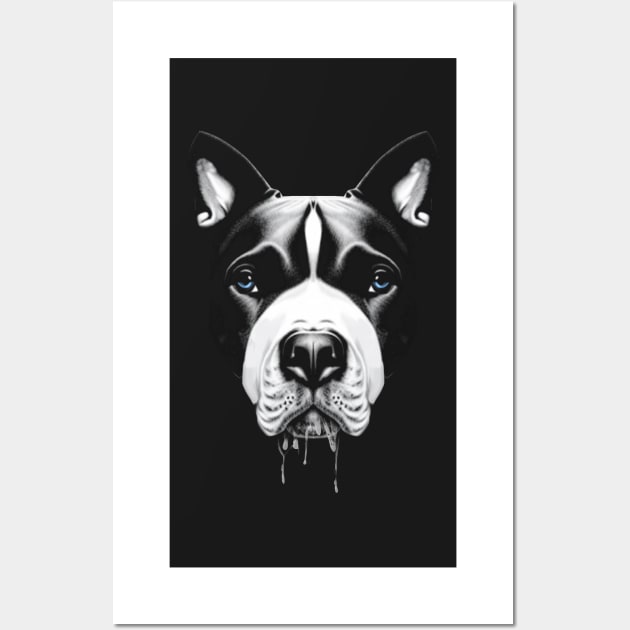 beautiful pitbull face Wall Art by ARTSYILA